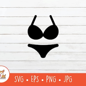 Bikini SVG, Bikini Clipart, Vector Two Piece Bikini Cut File For Cricut, PNG, EPS, Instant Digital Download