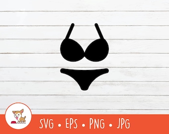 Biquíni SVG, Clipart de Biquíni, Arquivo de Corte de Biquíni de Duas Peças para Cricut, PNG, EPS, Download Digital Instantâneo