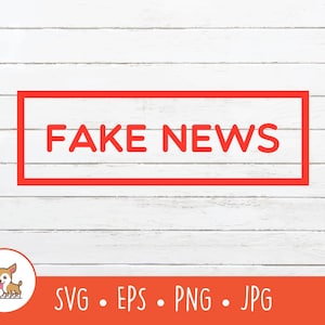フェイクニュース SVG、フェイクニュース ラベル クリップアート、ベクター フェイクニュース サイン カット ファイル、インスタント デジタル ダウンロード