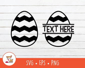 Easter Egg SVG, Split Easter Egg Name Frame, Easter Egg Clipart, Vector Easter Egg Cut File For Cricut, PNG, EPS, Instant Digital Download