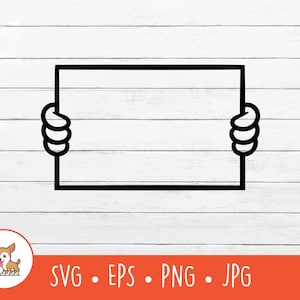 Hände halten leere Zeichen SVG, leere Zeichen Clipart, Vektor leere Zeichen geschnitten Datei für Cricut, PNG, EPS, digitaler Download