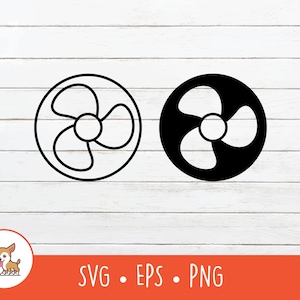 Fan SVG, Fan Clipart, Vector Fan Blades Cut File For Cricut, PNG, EPS, Instant Digital Download