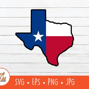 Texas Map Flag SVG, Texas Clipart, Vector Texas Flag Cut File For Cricut, PNG, EPS, Instant Digital Download