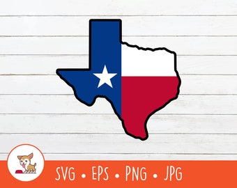Texas Map Flag SVG, Texas Clipart, Vector Texas Flag Cut File For Cricut, PNG, EPS, Instant Digital Download