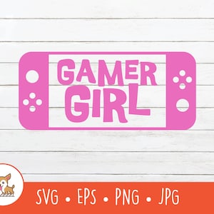 Gamer Girl SVG, Gamer Girl Clipart, Gamer Girl Plotterdatei für Cricut, PNG, EPS, Sofort Download