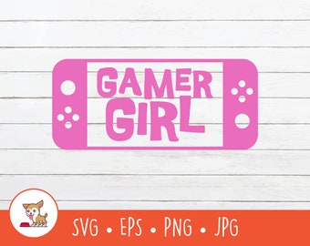 Gamer Girl SVG, Gamer Girl Clipart, Gamer Girl Cut File For Cricut, PNG, EPS, Instant Digital Download