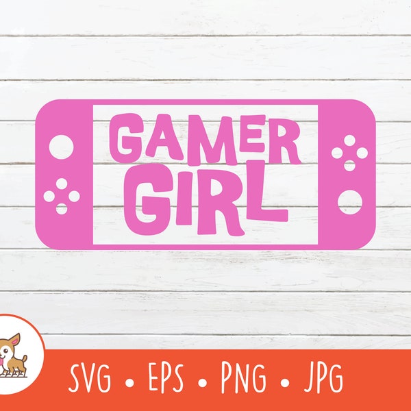 Gamer Girl SVG, Gamer Girl Clipart, Gamer Girl Cut File For Cricut, PNG, EPS, Instant Digital Download