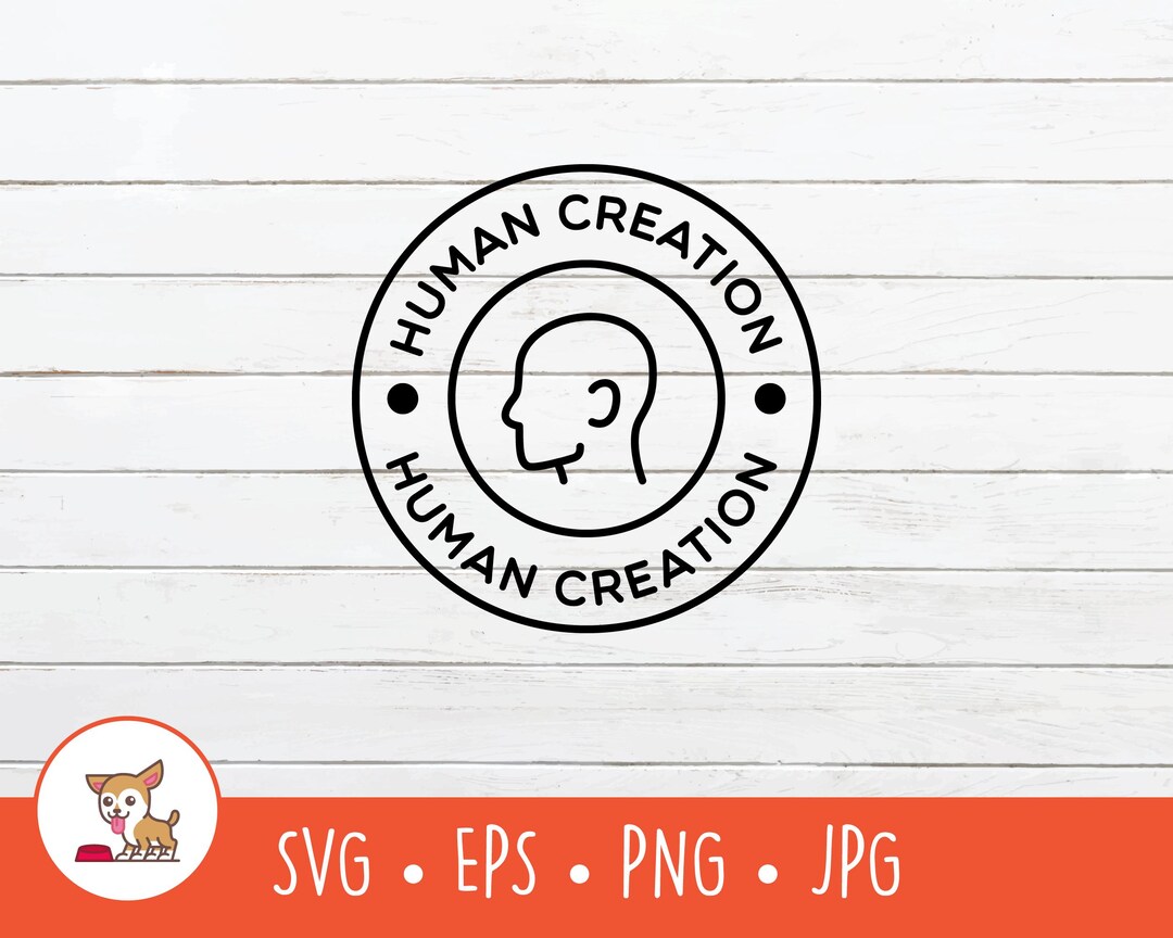 Human Creation Label SVG, Human Creation Sign Clipart, Vector Human ...