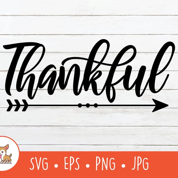 Thankful SVG, Vector Thankful Clipart, Thankful Cut File, PNG, EPS, Instant Digital Download