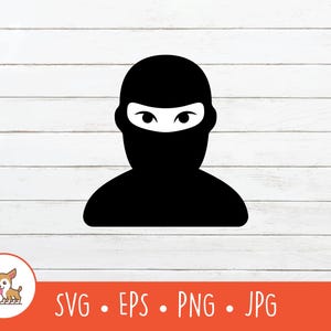 Ninja SVG, Ninja Clipart, Vector Ninja Cut File For Cricut, PNG, EPS, Instant Digital Download