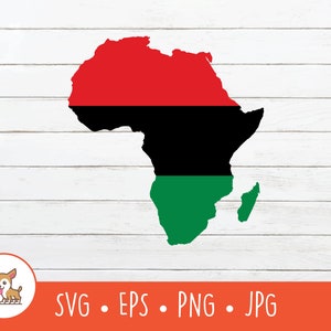SVG panafricano, imágenes prediseñadas de África, archivo de corte de mapa panafricano vectorial para Cricut, PNG, EPS, descarga digital instantánea