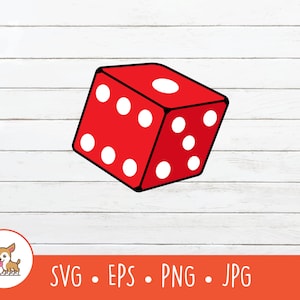 Sterven SVG, zeszijdige dobbelstenen clipart, vector dobbelstenen gesneden bestand voor Cricut, PNG, EPS, Instant Digitale Download