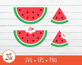 Watermelon SVG, Vector Watermelon Clipart, Watermelon Cut File For Cricut, PNG, EPS, Instant Digital Download