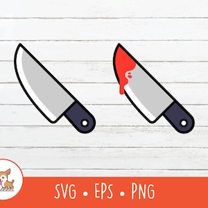 Knife Clipart, Knife SVG, Vector Bloody Knife Cut File For Cricut, PNG, EPS, Instant Digital Download