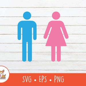 Männer und Frauen Symbol SVG, männlich und weiblich Clipart, Vektor Männer und Frauen geschnitten Datei für Cricut, PNG, EPS, digitaler Download