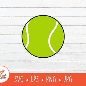 Cartoon tennisbal clipart, tennisbal SVG, vector tennisbal gesneden bestand voor Cricut, PNG, EPS, instant digitale download