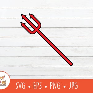 Devil's Pitchfork Clipart, Vector Devil's Fork SVG, Archivo de corte Devil's Pitchfork para Cricut, PNG, EPS, Descarga digital instantánea
