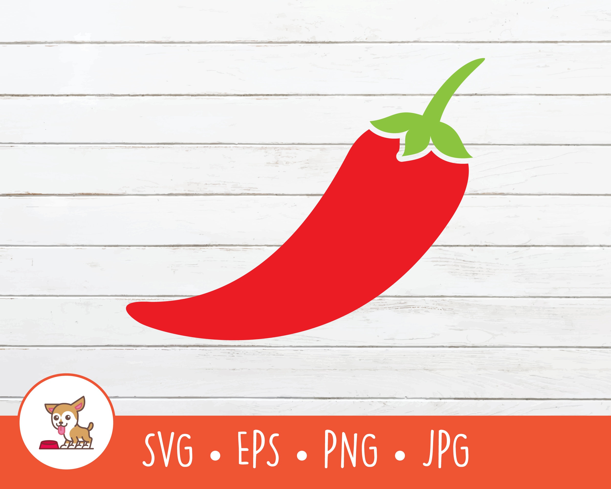 Chili Pepper SVG, Vector Chili Pepper Clipart, Hot Red Pepper Cut File