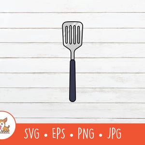 Cartoon Spatula Clipart, Spatula SVG, Vector Spatula Cut File For Cricut, PNG, EPS, Instant Digital Download