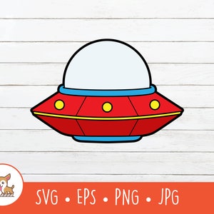 UFO Clipart, UFO SVG, Vector Spaceship Cut File For Cricut, Instant Digital Download