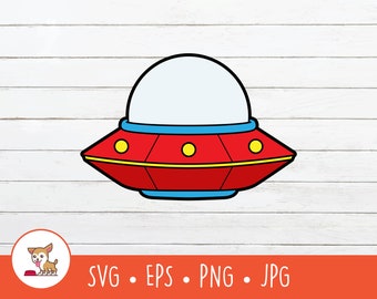 UFO Clipart, UFO SVG, Vector Spaceship Cut File For Cricut, Instant Digital Download