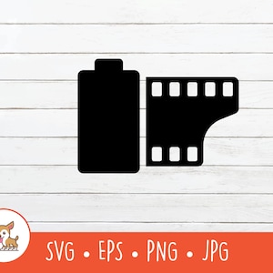 Film Roll SVG, Film Roll Clipart, Vector Film Negative Roll Cut File For Cricut, PNG, EPS, Instant Digital Download