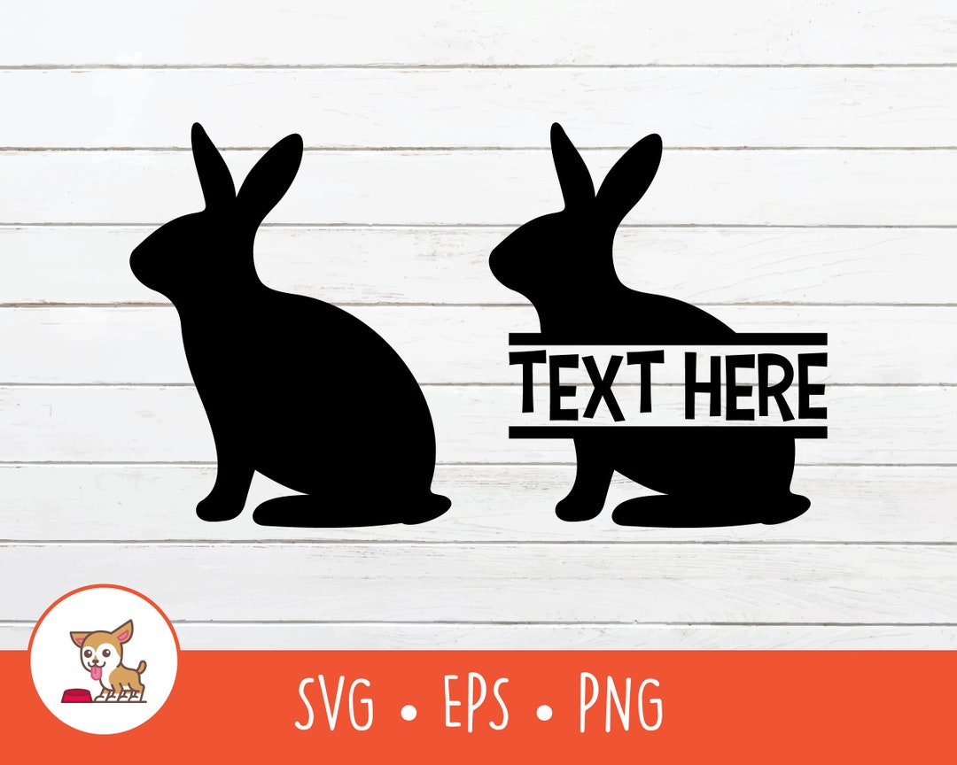 Rabbit SVG, Split Rabbit Name Frame, Vector Bunny Clipart, Bunny Rabbit ...