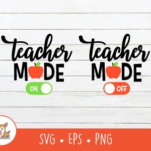 Enseignant Mode SVG, Clipart Mode Enseignant, vecteur Enseignant Mode couper fichier pour Cricut, PNG, EPS, téléchargement numérique instantané