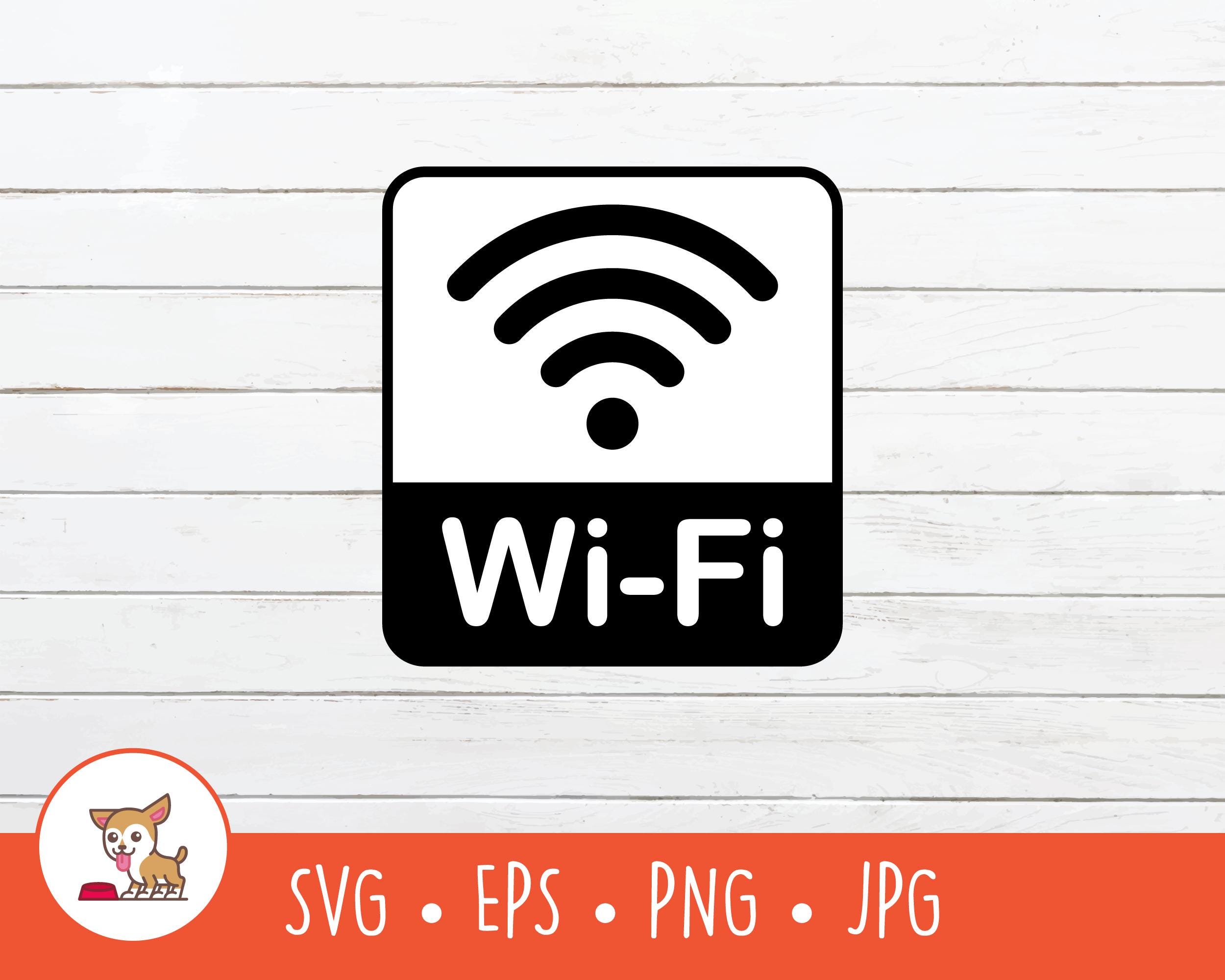 Wi-Fi Sign SVG, WiFi Sign Clipart, Vector Wi-Fi Sign Cut File For Cricut, PNG, EPS, Instant Digital Download