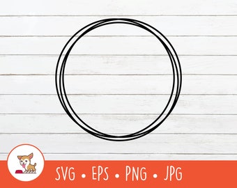 Marco redondo SVG, clipart de marco circular, archivo de corte de borde redondo para Cricut, PNG, EPS, descarga digital instantánea