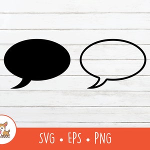 Speech Bubble SVG, Speech Bubble Clipart, Vector Text Bubble Cut File For Cricut, PNG, EPS, Digital Download