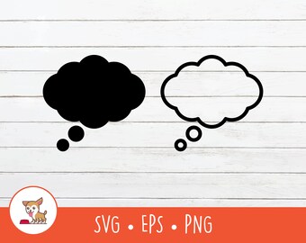 Thought Bubble SVG, Thought Bubble Clipart, Vector Text Bubble Cut File For Cricut, PNG, EPS, Digital Download