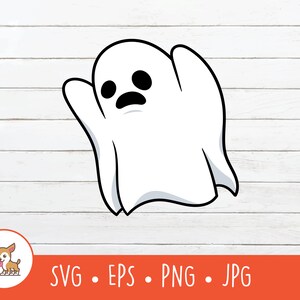 Cartoon Geist Clipart, Geist SVG, Vektor-Geist schneiden Datei für Cricut, PNG, EPS, sofortiger digitaler Download