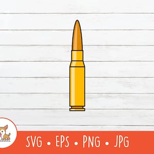 Vector Bullet Clipart, Bullet SVG, Vector Ammo Cut File For Cricut, PNG, JPG, Digital Download