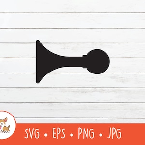 Klaxon SVG, Honking Horn Clipart, Vector Honk-Honk Horn Cut File For Cricut, PNG, EPS, Instant Digital Download