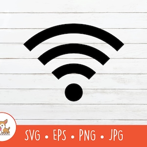 Wi-Fi Symbol SVG, Wi-Fi Sign Clipart, Vector Wi-Fi Symbol Cut File For Cricut, PNG, EPS, Instant Digital Download