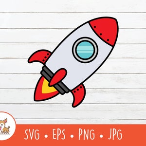 Rocket Clipart, Rocketship SVG, Vector Rocket Cut File For Cricut, PNG, EPS, Instant Digital Download
