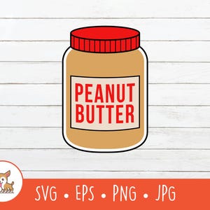 Cartoon pindakaas clipart, pindakaas SVG, vector pindakaas gesneden bestand voor Cricut, png, eps, instant digitale download