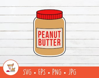 Cartoon Peanut Butter Clipart, Peanut Butter SVG, Vector Peanut Butter Cut File For Cricut, PNG, EPS, Instant Digital Download