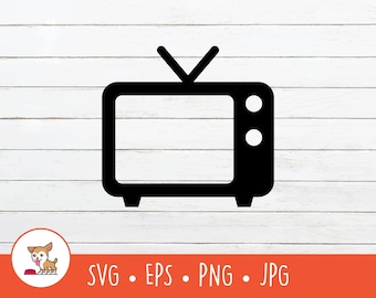 Vintage Television SVG, Television Clipart, Television Icon Cut File For Cricut, Instant Digital Download