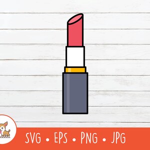 Cartoon lippenstift clipart, lippenstift SVG, vector lippenstift gesneden bestand voor Cricut, png, eps, instant digitale download