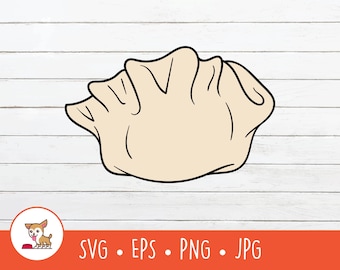Cartoon Wonton Clipart, Knödel SVG, Vektor Wonton Knödel geschnitten Datei für Cricut, PNG, EPS, sofortiger digitaler Download
