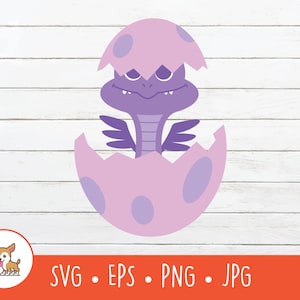 Baby Dragon Clipart, Baby Dragon SVG, Vector Baby Dragon Cut File For Cricut, PNG, EPS, Instant Digital Download