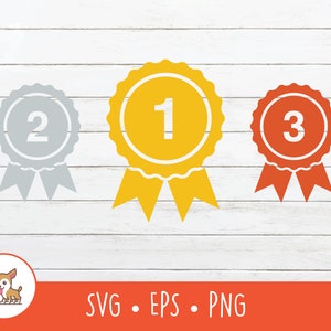 Preis Medaillen SVG, Preis Band Clipart, Vektor-Medaille Abzeichen geschnitten Datei für Cricut, PNG, EPS, sofortiger digitaler Download
