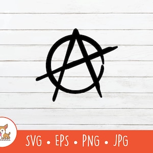 Anarchy Symbol SVG, Anarchy Clipart, Vector Anarchy Sign Cut File For Cricut, PNG, EPS, Instant Digital Download