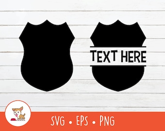 Police Badge SVG, Split Police Badge Name Frame, Police Badge Clipart, Vector Police Badge Cut File For Cricut, PNG, Digital Download