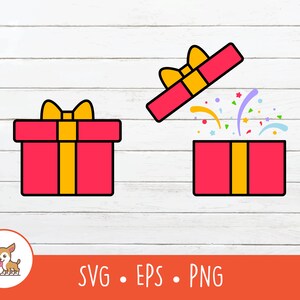 Gift Box SVG, Presents Clipart, Vector Git Boxes Cut File For Cricut, PNG, EPS, Digital Download