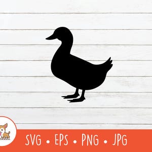 Duck SVG, Duck Clipart, Vector Duck Silhouette Cut File For Cricut, PNG, EPS, Instant Digital Download