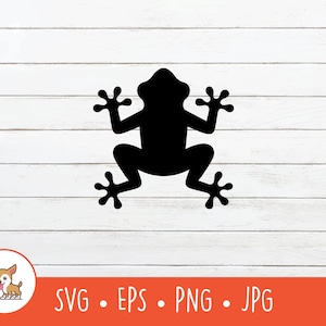 Grenouille SVG, Clipart grenouille, vecteur Grenouille Silhouette coupe fichier pour Cricut, PNG, EPS, téléchargement numérique instantané