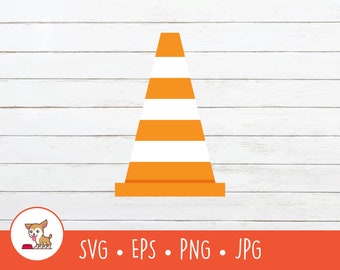 Pachołek drogowy SVG, Clipart pachołka drogowego, Wektorowy znak pachołka drogowego w formacie do cięcia dla Cricut, PNG, EPS, Natychmiastowe pobieranie cyfrowe